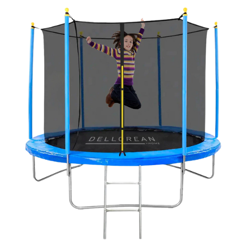 Cama Elástica 1,83m Dellorean Escalera Red Seguridad Niños